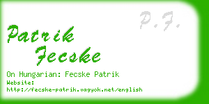 patrik fecske business card